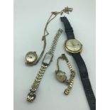 A Lot of three vintage Huguenin watches, Which includes round sphere fob watch with gilt metal
