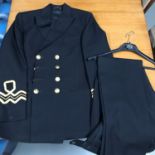 A Royal Naval officers uniform, Jacket and trousers. Size M.