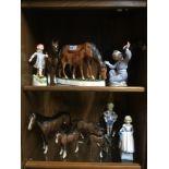 A Lot of four porcelain children figurines, Include makes such as Nao & Royal Worcester. All