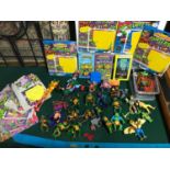 A Collection of 1989 playmates Ban Dai Teenage Mutant Ninja Turtle Figures, Come with backing
