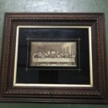 An early 1900's religious crystoleum depicting 'the last supper', mounted and framed