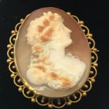 A Beautifully carved cameo brooch encased in a 15ct gold casing. Weighs 7.52grams