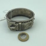 A Birmingham silver Victorian large buckle bangle. Dated 1882.
