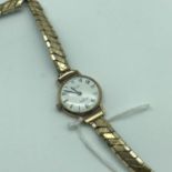 A Vintage ladies 9ct gold cased Rotary 21 jewels watch. Needs a new strap. In a working condition.
