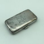 A Birmingham silver cigarette case. Manufactured by Cornelius Desormeaux Saunders & James Francis