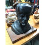 A Vintage Vladimir Lenin spelter sculpture signed and dated 1982. Measures 21cm in height