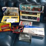 A Collection of vintage corgi and dinky boxed models which includes Corgi 50th anniversary Battle of