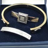 A Stunning Designer BVLGARI 14ct gold bangle with replacement Sapphire & Diamond section. Total