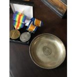 Two WW1 Medals War and Victory to 29477 SJT. G. MC GREGOR. K.O.SCO.BORD. Together with a plated