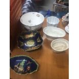 A lot of collectible porcelain which includes two Crown Devon ornately hand painted bowls, three