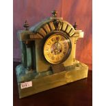 A Early 1900's Green Onyx/ Marble architectural striking Mantel clock. By J Greig Stonehaven,
