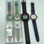 A Lot of four vintage watches which includes two Swatch watches (One for the Atlanta 1996 Olympic