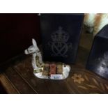 Royal Crown Derby Llama . Gold Button and comes with box.