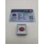 Gemelogical Institute of Laboratory Natural Ruby 11.25ct stone. Oval cut. Comes with certificate