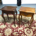 A Pair of french style bedside tables with single under drawer.