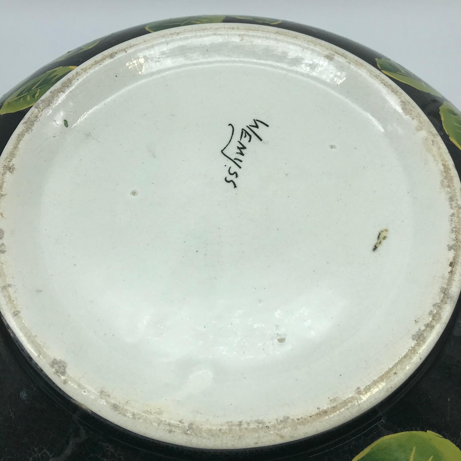 A Large Wemyss Ware wash bowl, designed with cabbage rose design to the inside, on the reverse - Image 4 of 6