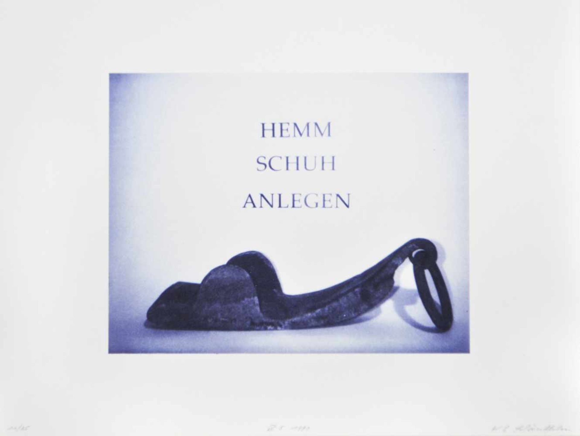 Konrad Balder Schäuffelen (Ulm 1929  München/Monaco di Baviera 2012)Hemm Schuh anlegen, 1990;