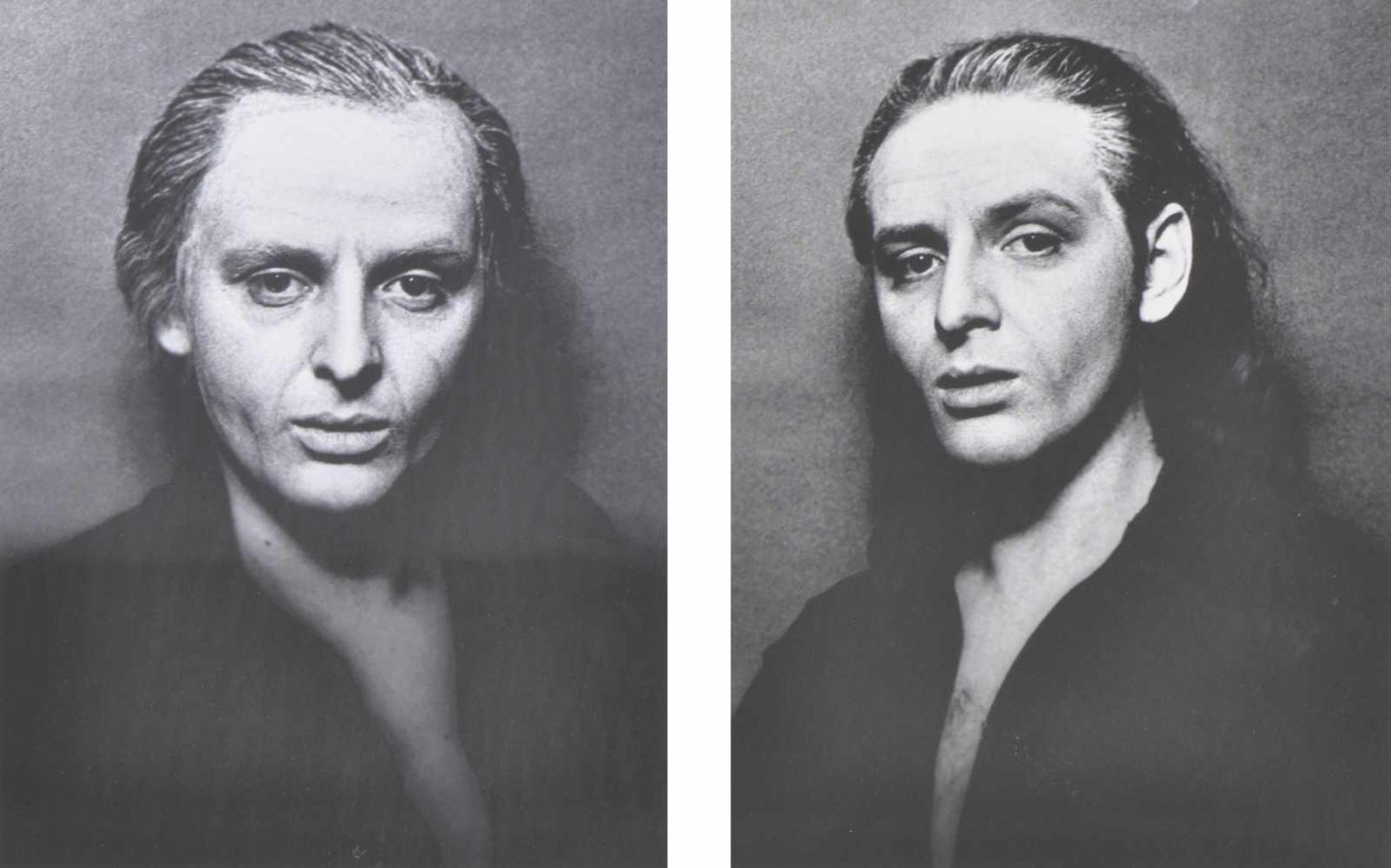 Urs Lüthi (Kriens 1947)Porträts;Paar Fotografien auf Karton, je 37,5 x 29 cm Signiert u.