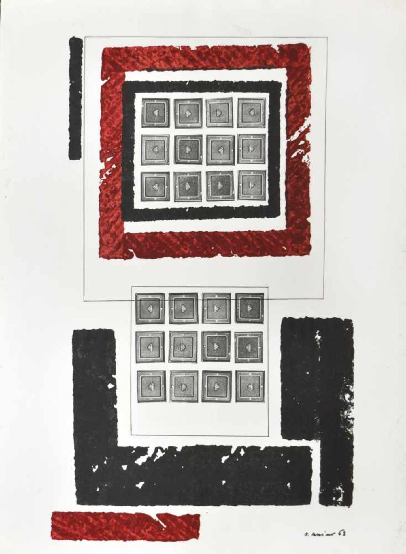 Nicola Carrino (Taranto 1932  Roma 2018)Ohne Titel, 1963;Mischtechnik, Collage auf Papier, 65 x