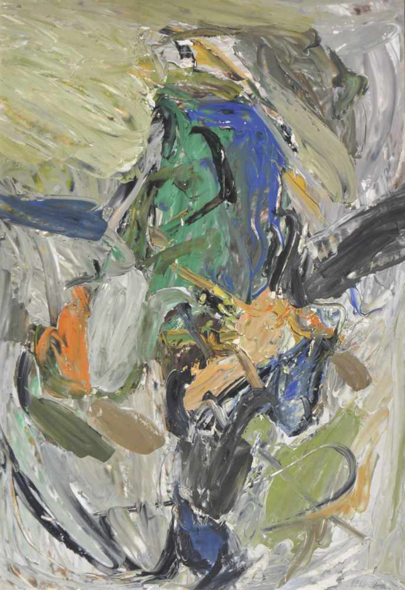 Maria Stranget (1929)Ohne Titel, 1964;Öl auf Holz, 95 x 64,5 cm Signiert u. datiert Provenienz: