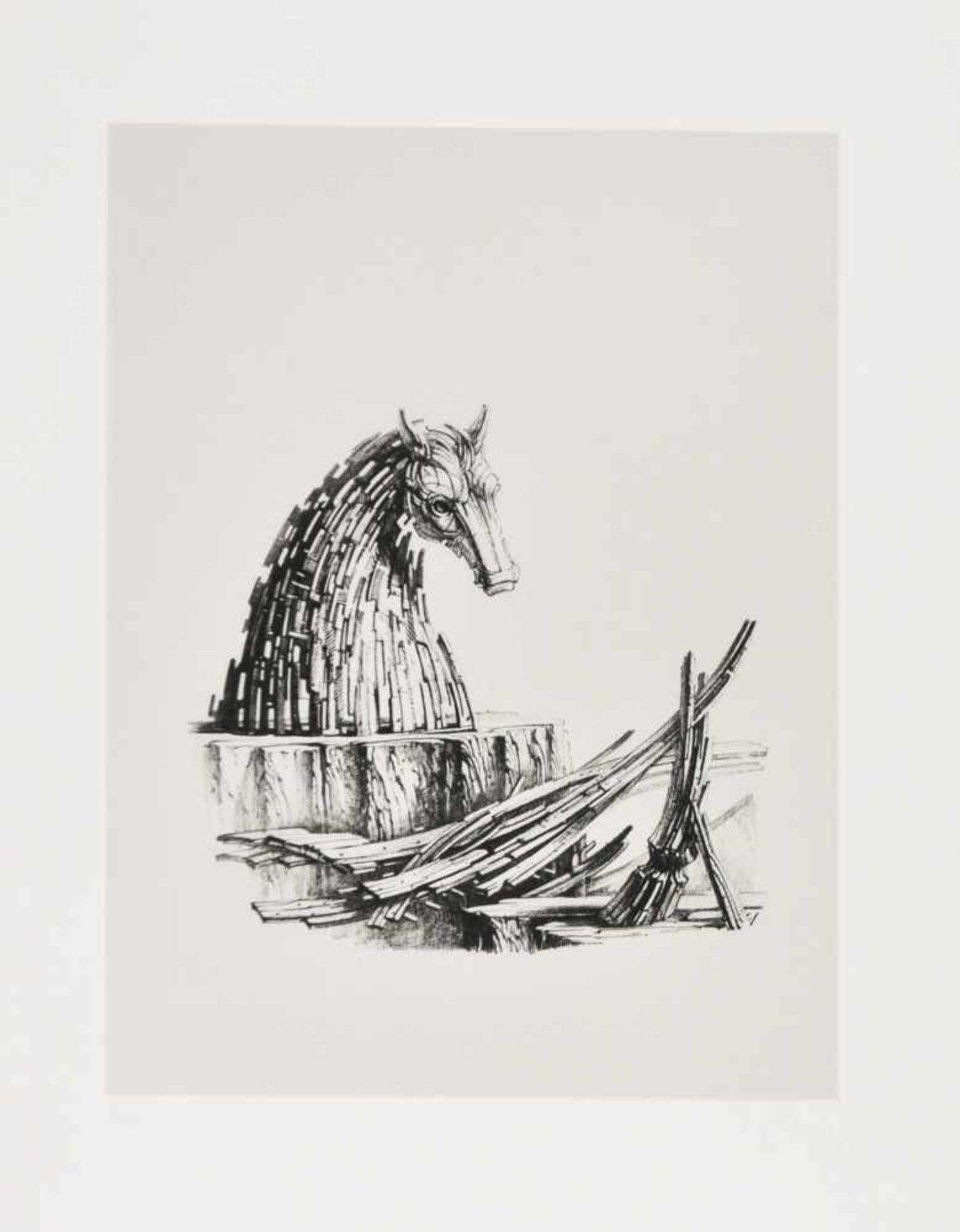 Fabrizio Clerici Ohne Titel;Lithografie s/w, 65 x 47 cm Signiert u. nummeriert (16/40)