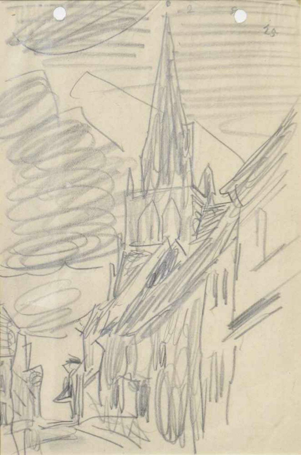 Lyonel Feininger (New York 1871  1956)Treptow an der Rega, 1925;Bleistift auf Papier, 14,1 x 22