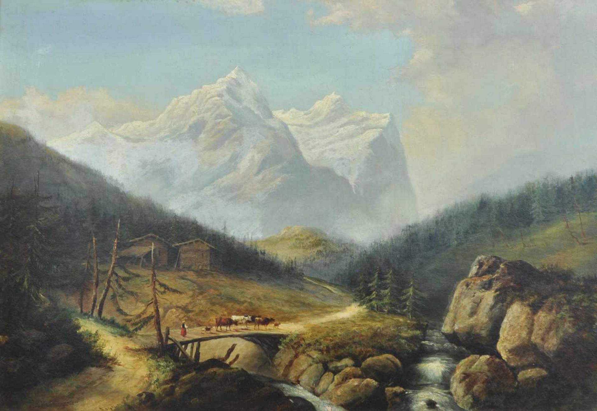 Franz Richard Unterberger (Innsbruck 1838  Neuilly sur Seine 1902)Tiroler Gebirgslandschaft, 1877;