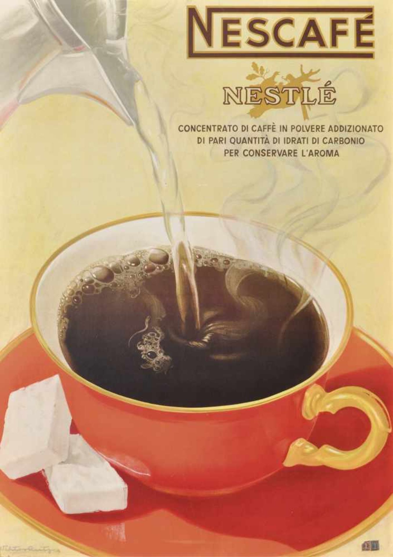 Viktor Rutz (Straubenzell 1913  Montreux 2008)Plakat Nescafè, 1948;Manifesto Nescafè, 1948