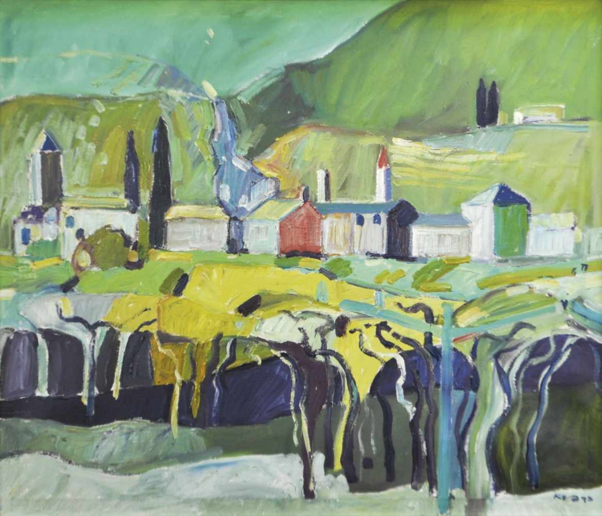 Erich Kraus (Innsbruck 1934  2015)Süditalienische Landschaft; Öl auf Leinwand, 47 x 56,5 cm