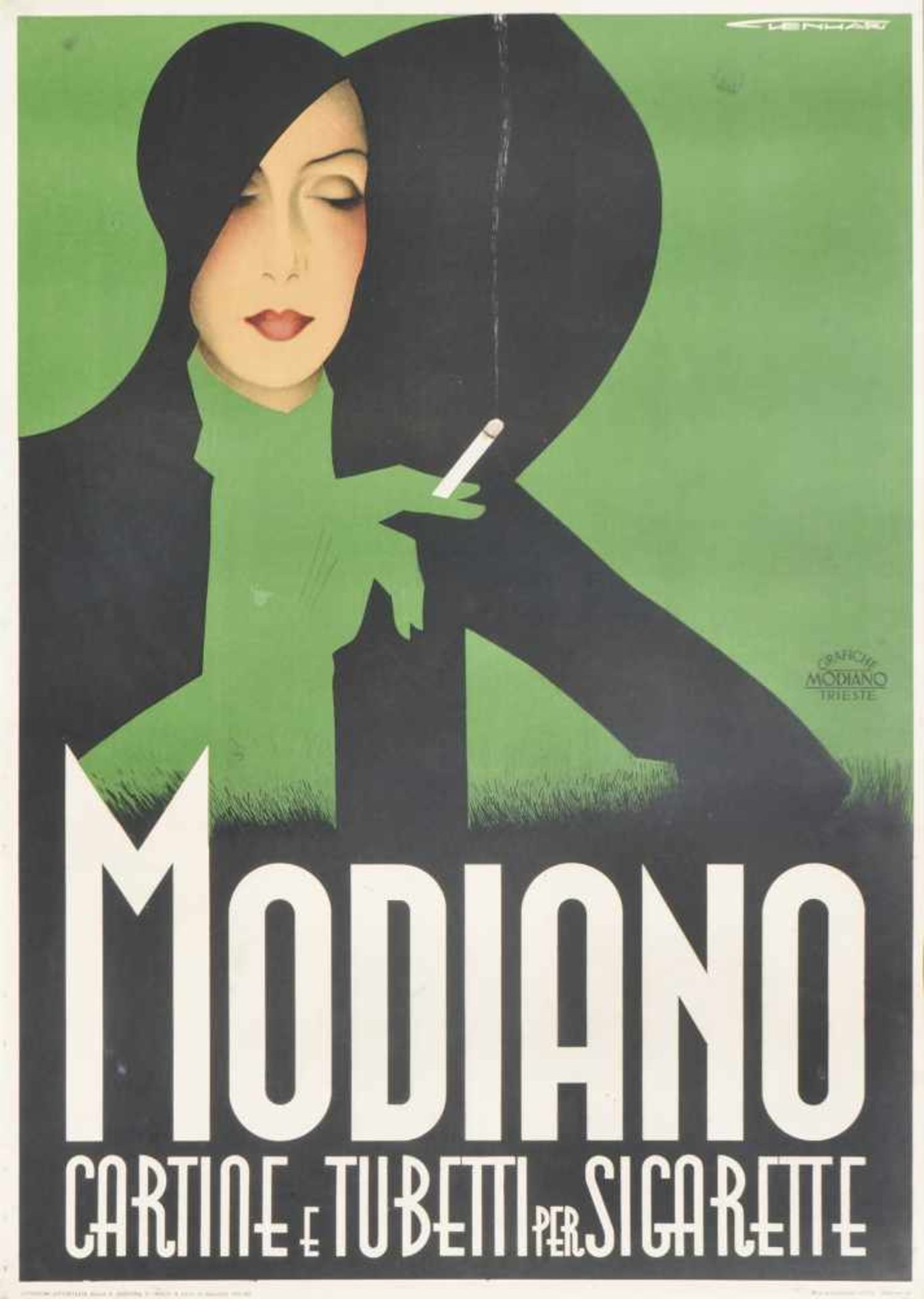 Franz Lenhart (Bad Häring 1898  Meran Merano 1992)Plakat Modiano, 1935;Lithografie, 130 x 100 cm,