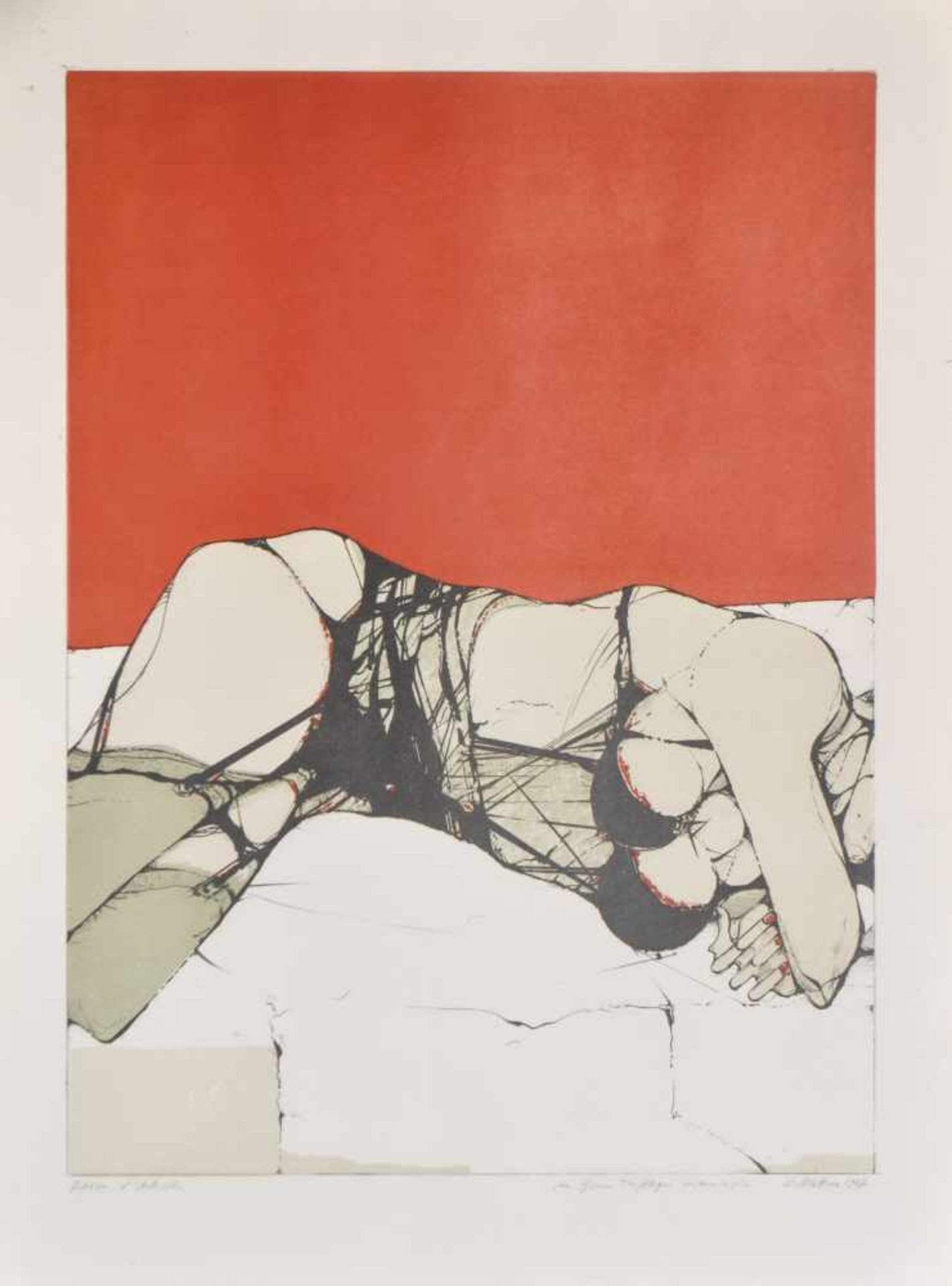 Karl Plattner (Mals/Malles 1919  Mailand/Milano 1986)Liegender Akt, 1968;Lithografie, 75 x 56 cm (