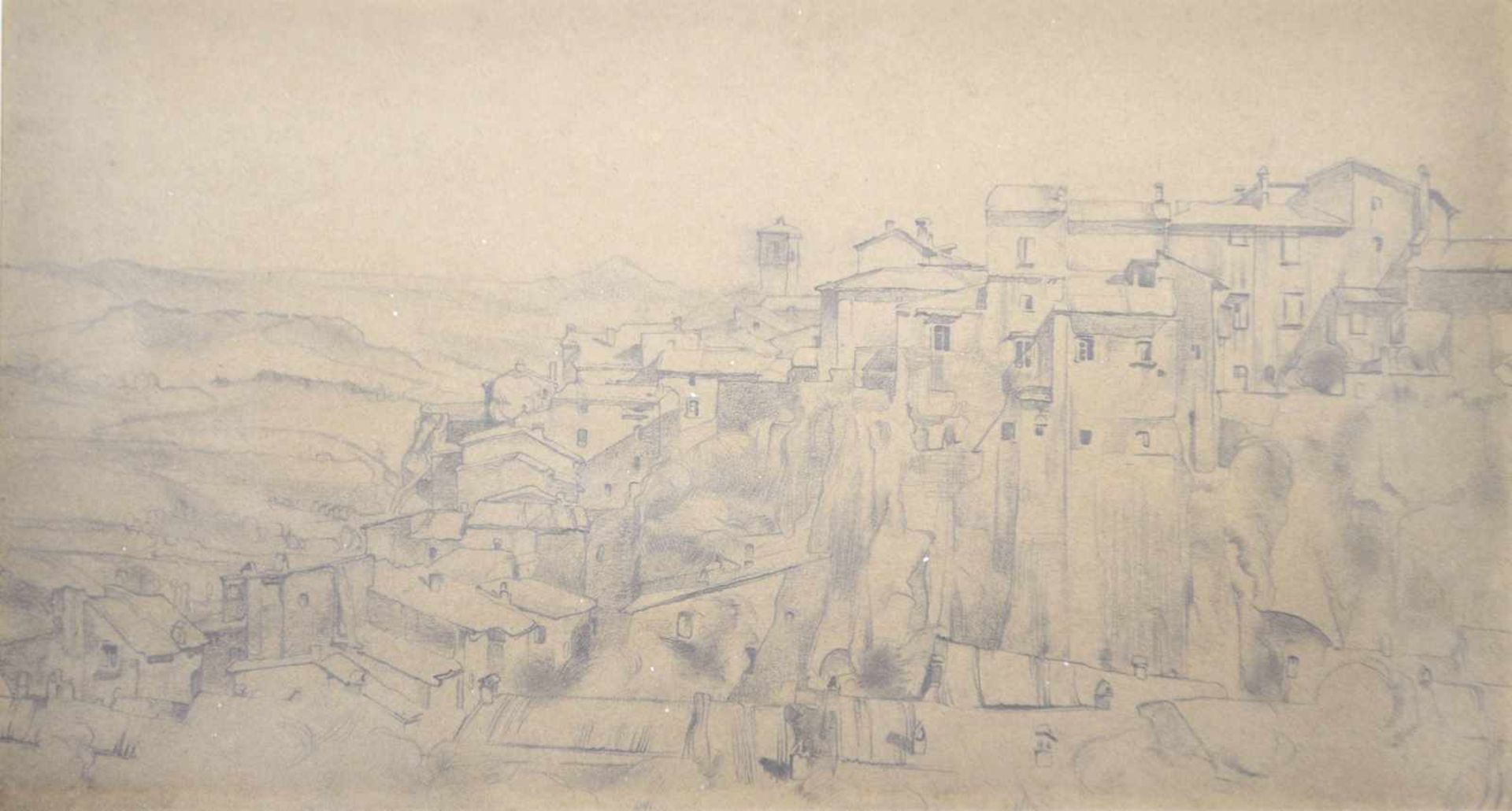 Carlo Cainelli (Rovereto 1896  Florenz/Firenze 1925)Ansicht von Orvieto, 1919;Bleistift auf Papier,