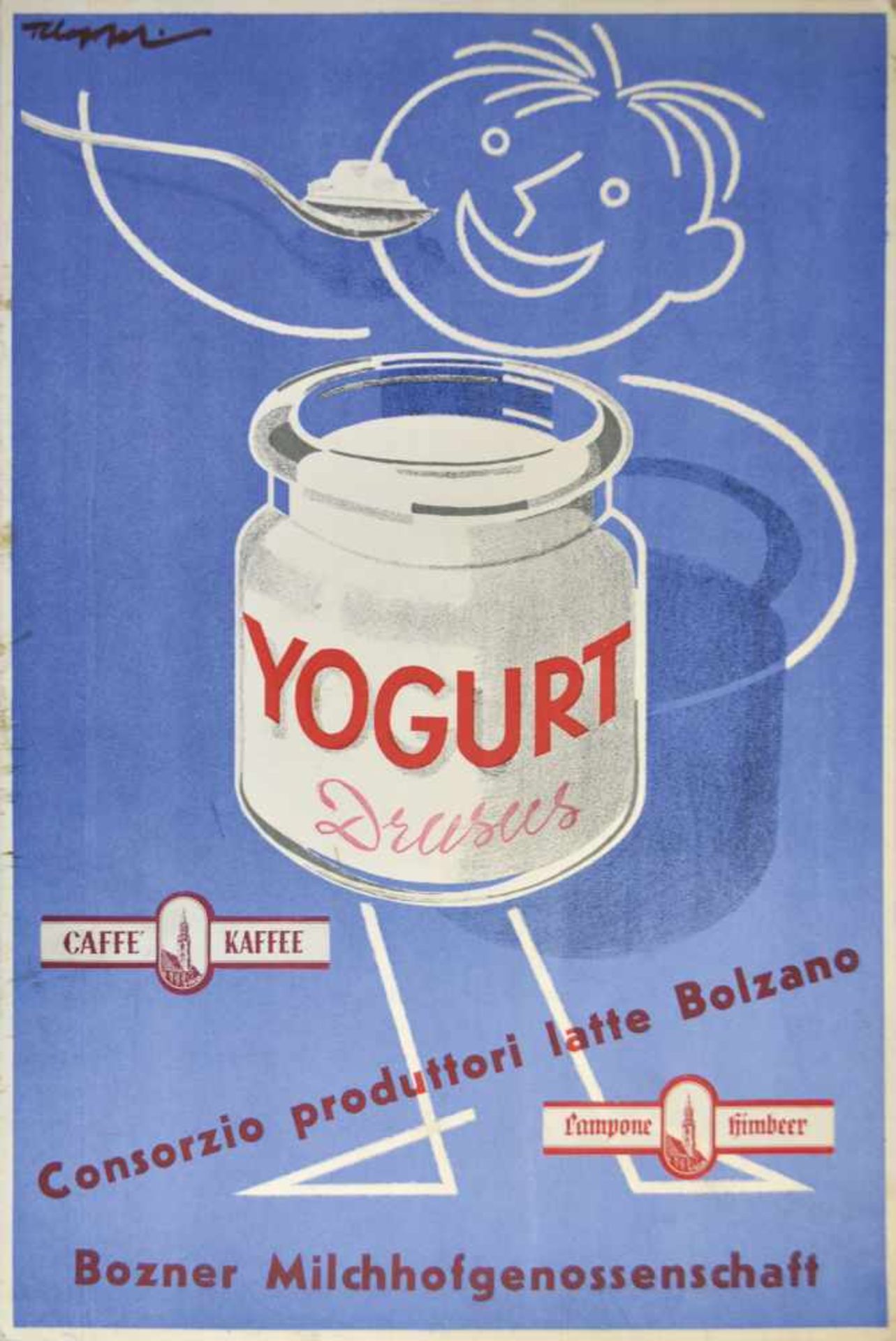 Ernst Klopfer (Frankfurt a. M 1898  Bozen/ Bolzano 1986)Yogurt Drusus, um 1950;Tempera, 49,5 x 33