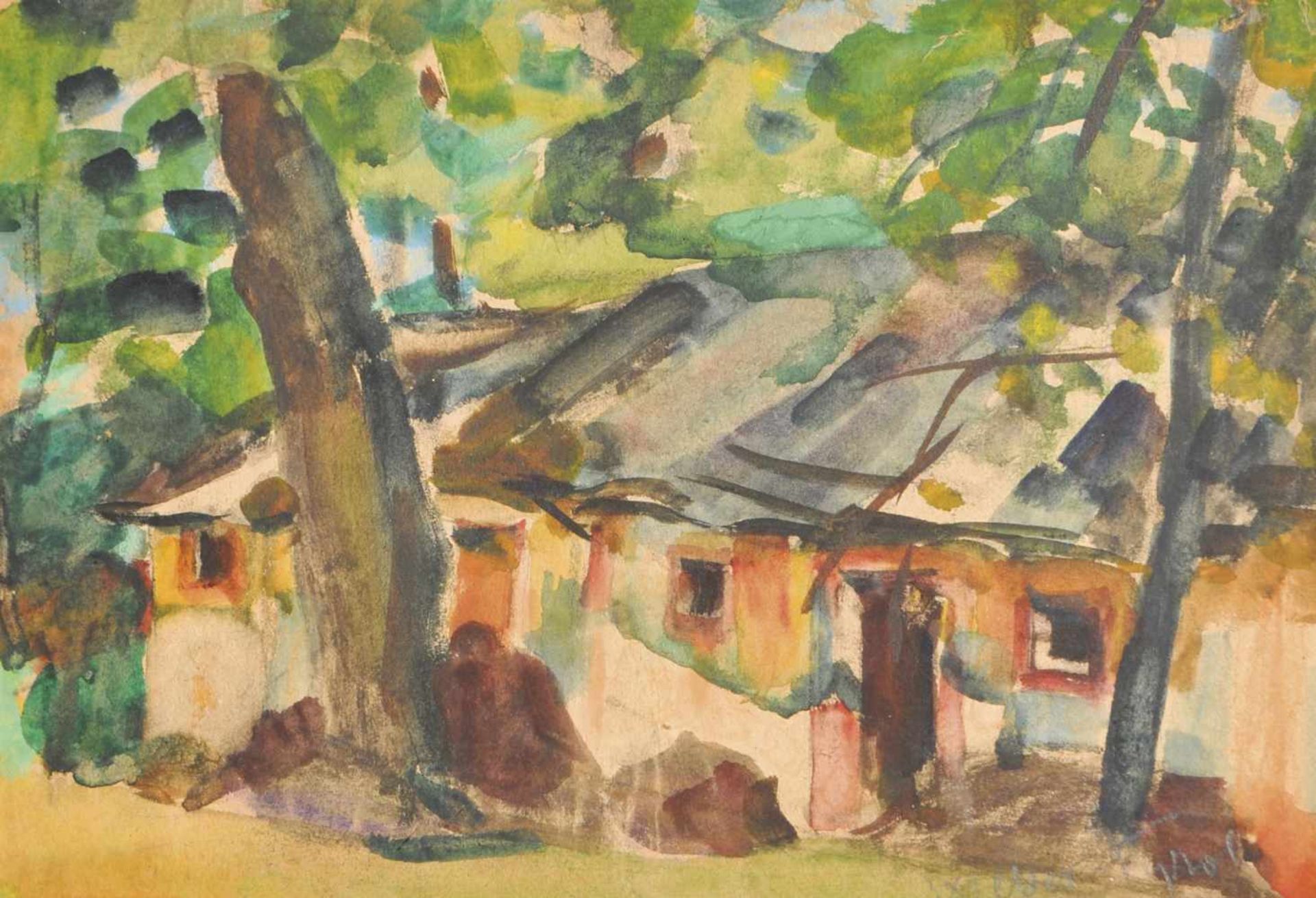 Hans Josef Weber-Tyrol (Schwaz 1874  Meran/Merano 1957)Südtiroler Bauernhof;Aquarell, 20,3 x 30 cm,