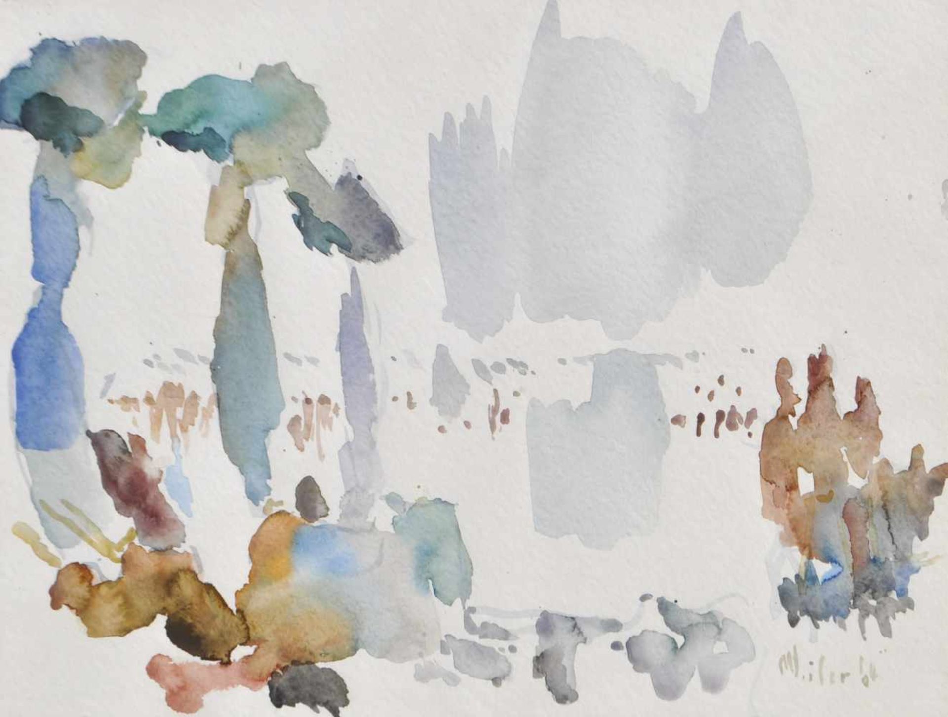 Max Weiler (Absam, Hall in Tirol 1910  Wien/Vienna 2001)Naturhaftes, 1964;Aquarell, 29,8 x 39,8 cm,