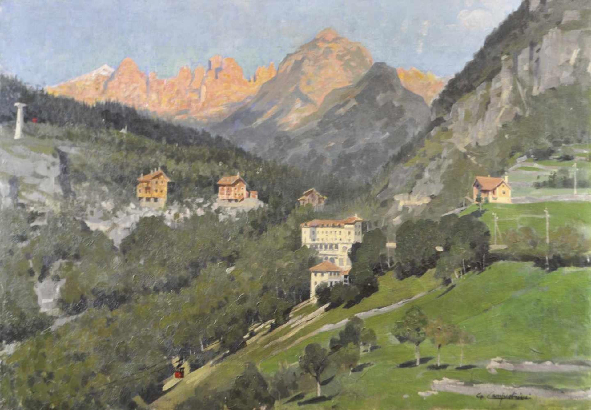 Gianfranco Campestrini (Mailand/Milano 1901  1979)Fai della Paganella, Trentino;Öl auf Leinwand, 69