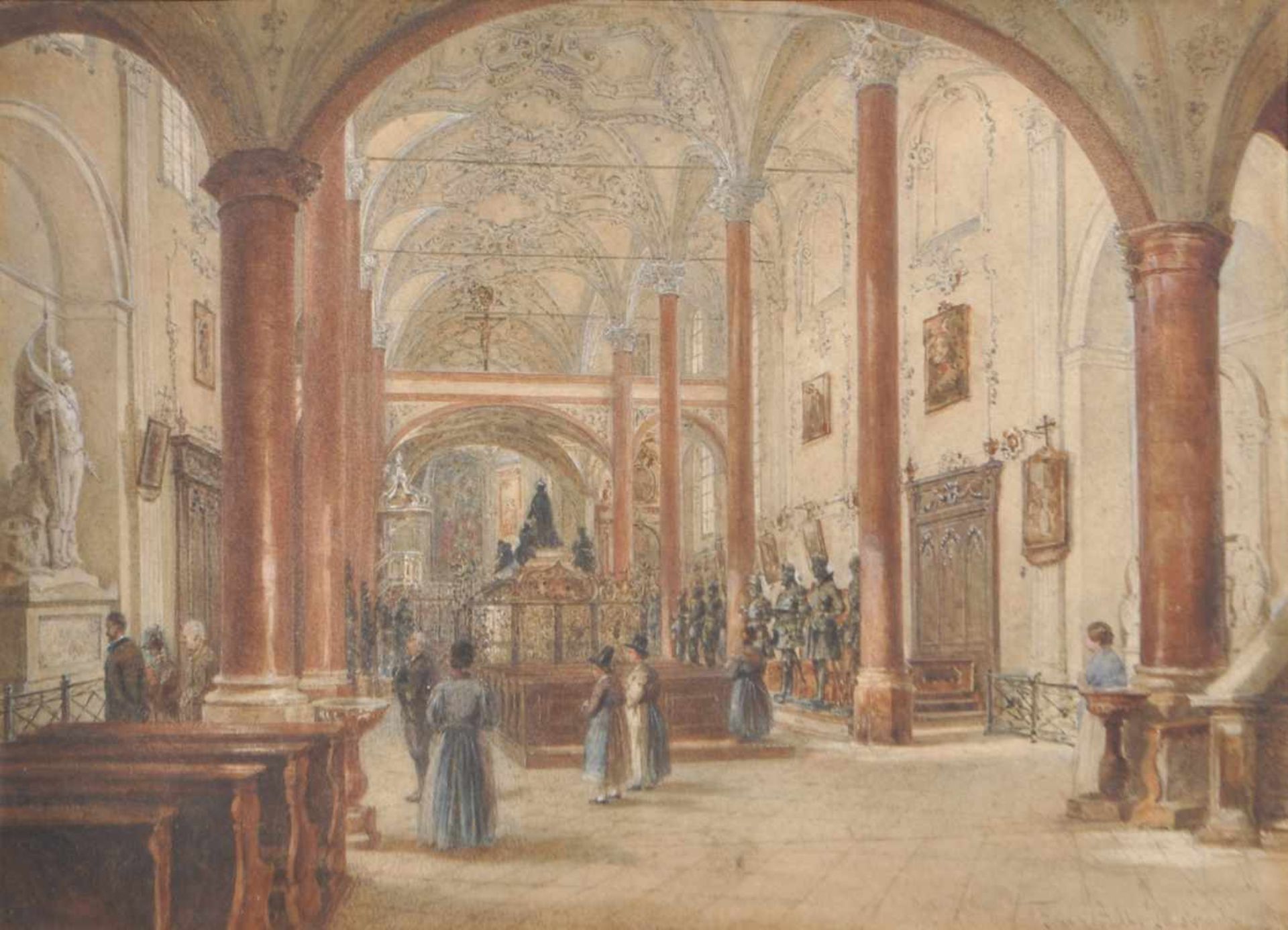 Franz Alt (Wien/Vienna 1824  Wien/Vienna 1914)Hofkirche in Innsbruck;Aquarell, 26,5 x 36,2 cm
