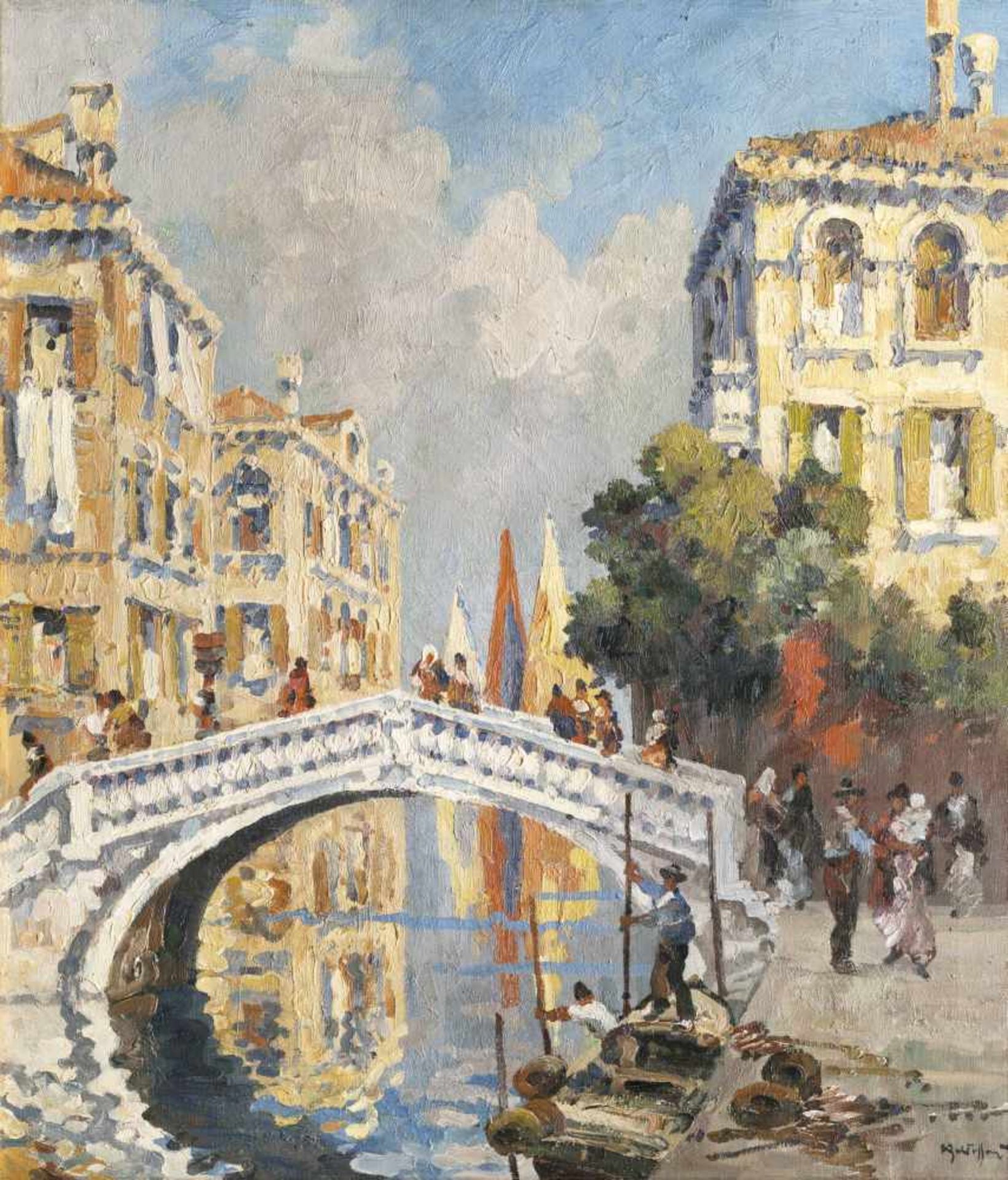 Roberto Iras Baldessari (Innsbruck 1894  Rom/Roma 1965)Brücke in Venedig, 1913/1914;Öl auf