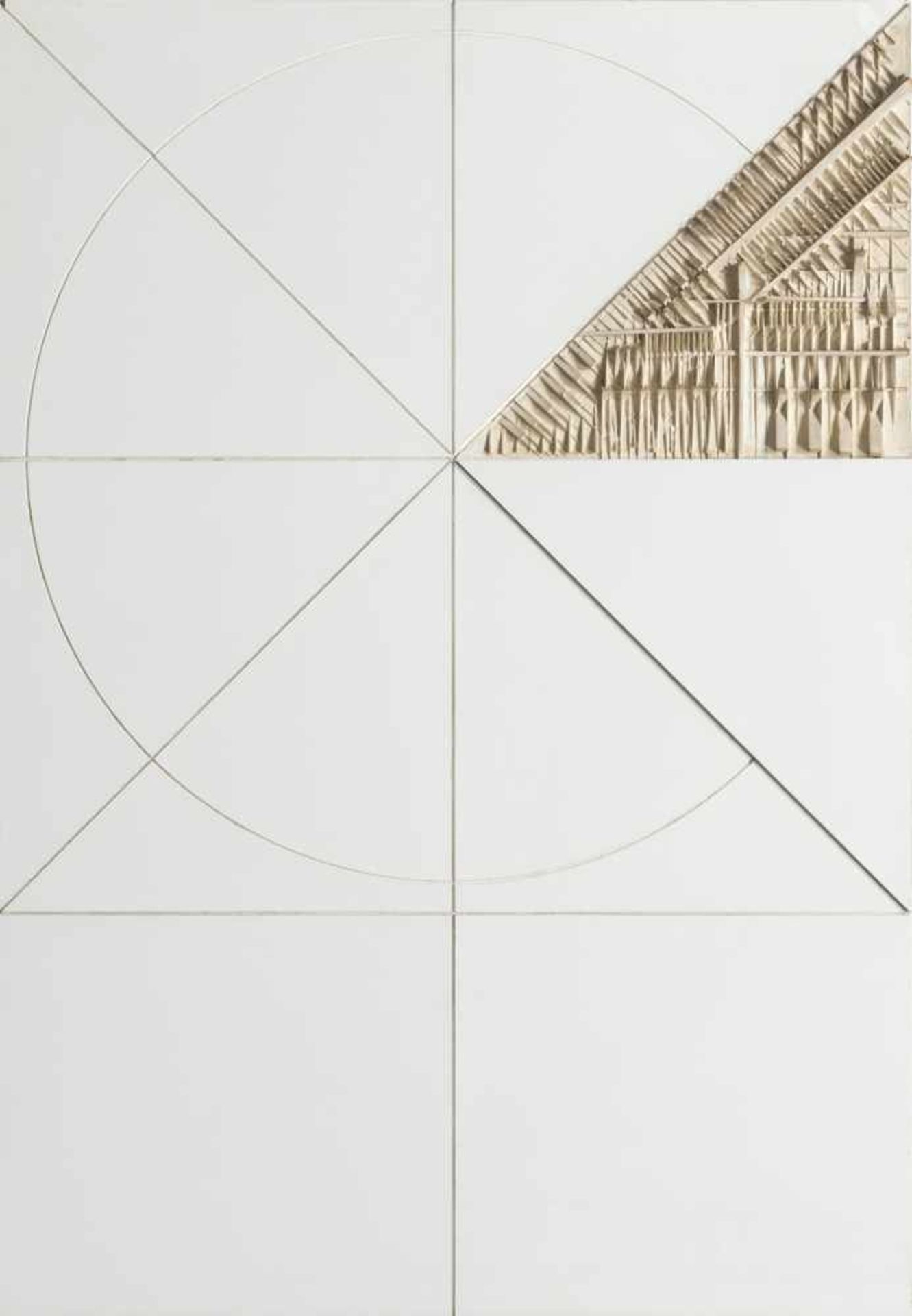 Arnaldo Pomodoro (Morciano di Romagna 1926)Cerchio quadrato, 1974;Polyester, Holz, 104 x 74 cm,