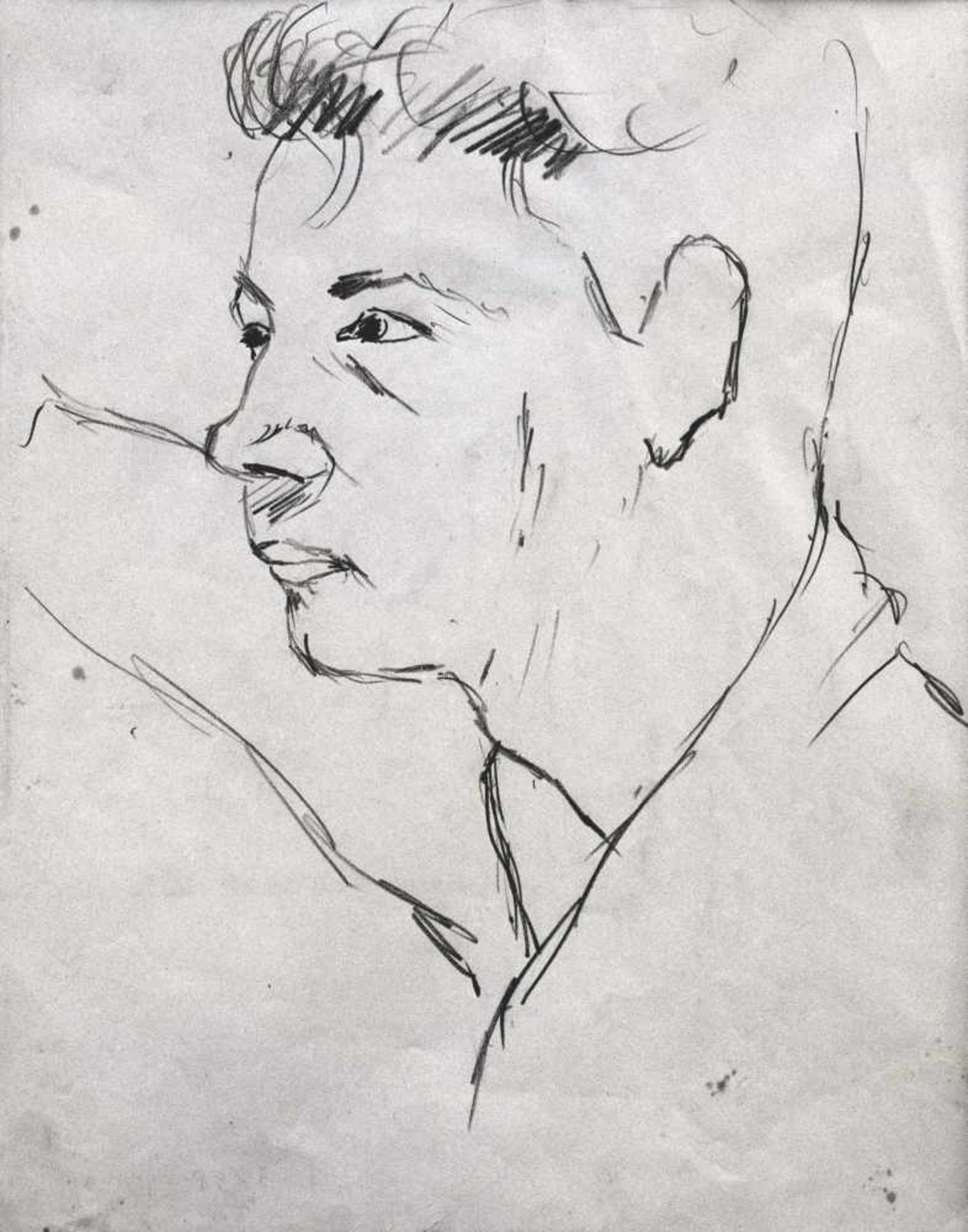 Ottone Rosai (Florenz/Firenze 1895  Ivrea 1957)Knabenkopf, 1953;Bleistiftzeichnung auf Papier, 33,5