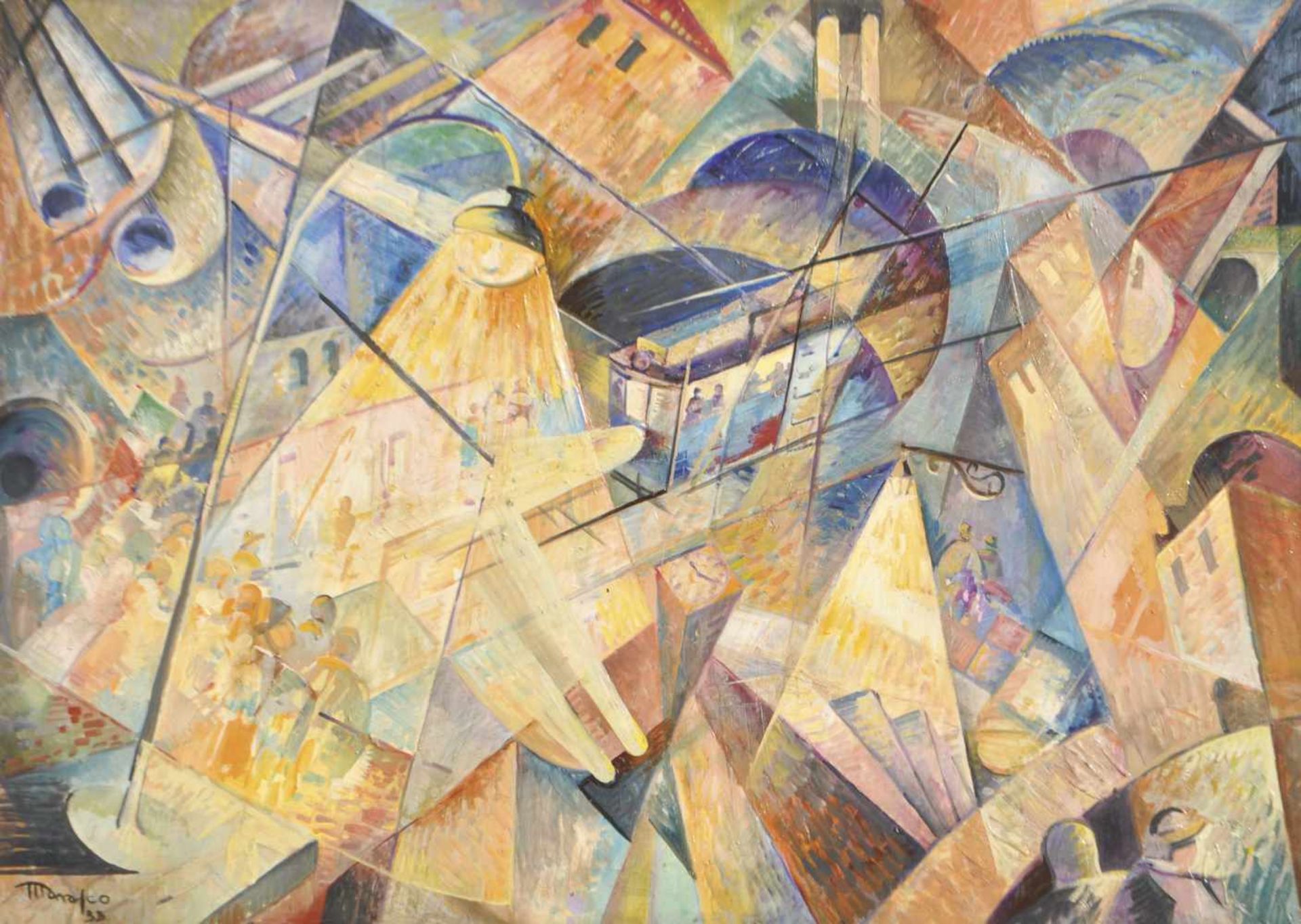 Antonio Marasco (Nicastro 1896  Florenz/Firenze 1975)Luci e ombre, 1933;Öl auf Karton, 49,5 x 69,