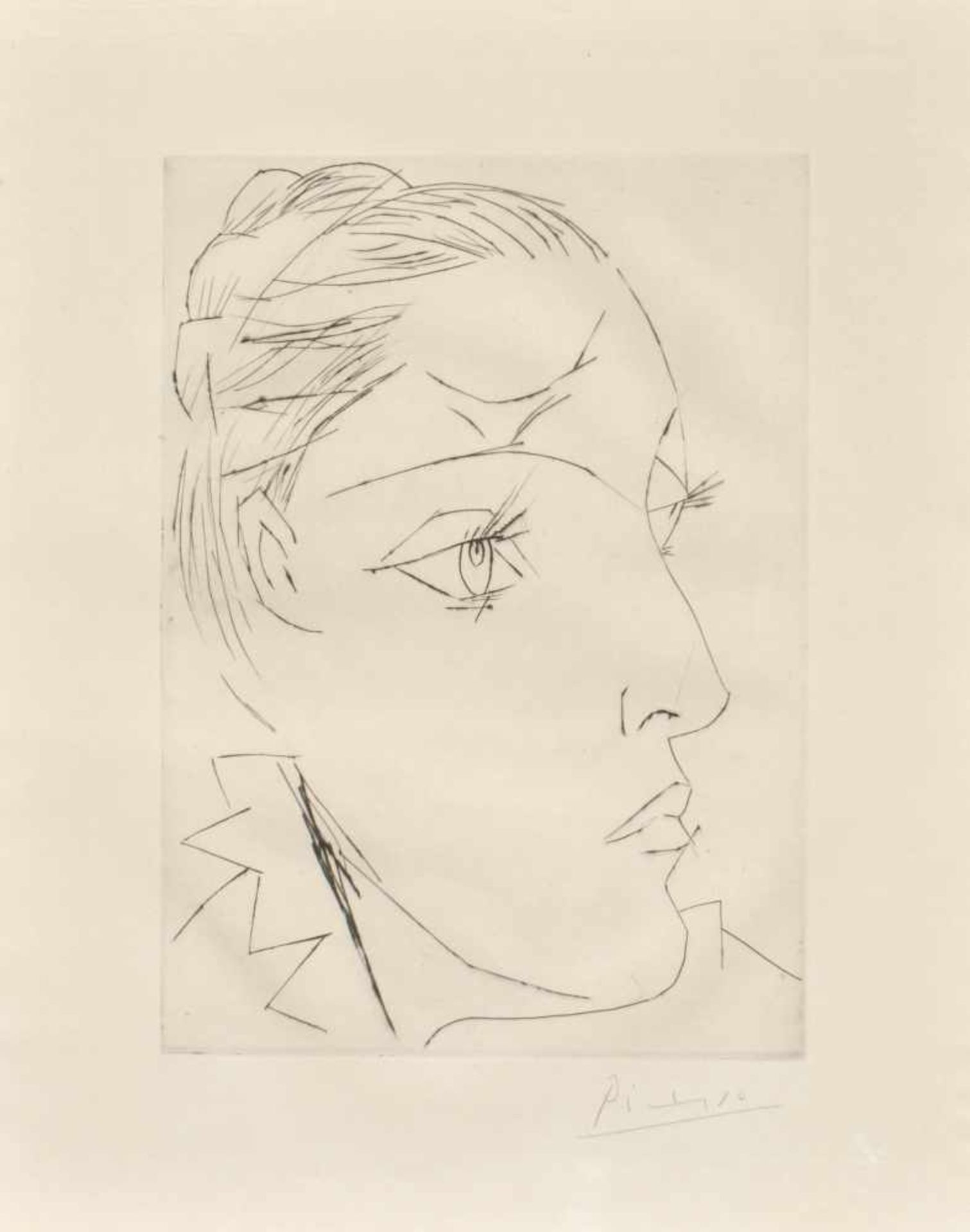 Pablo Picasso (Malaga 1881  Mougins 1973)Portrait de femme, 1936;Radierung, 34,7 x 24,7 cm (