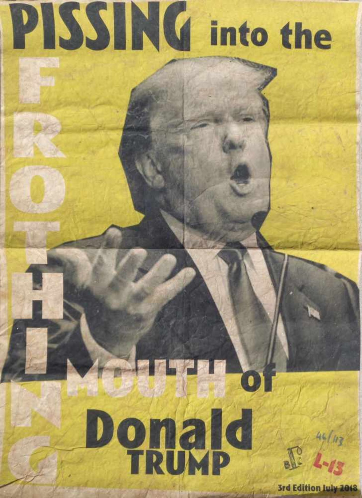 Billy Childish Frotting Mauth of Trump, 2019;Lithografie, 49,5 x 35 cm Nummeriert (46/113) Dem