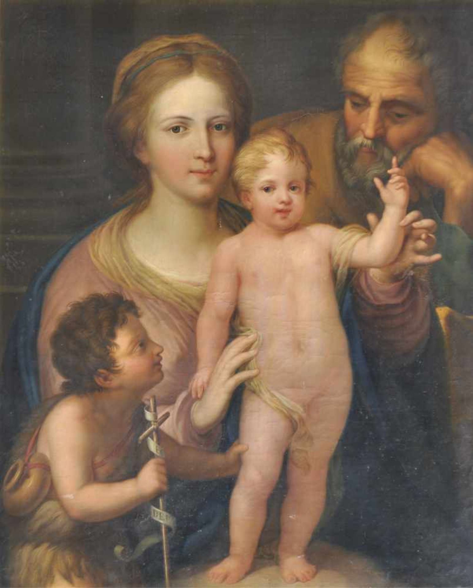 Josef Schöpf (Telfs 1745  Innsbruck 1822Heilige Familie, 1807;Öl auf Leinwand, 85 x 68 cm, kleine