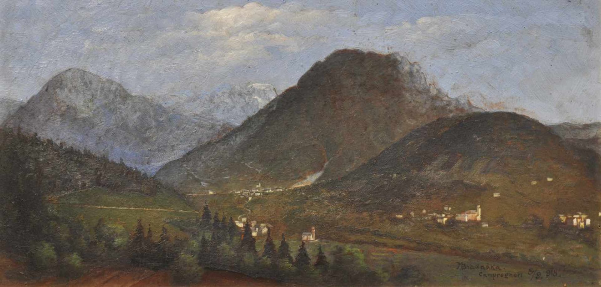 M. Bardaska Campregheri, Trentino, 8.9.1918;Öl auf Karton, 33 x 47 cm, gerahmt Signiert, datiert