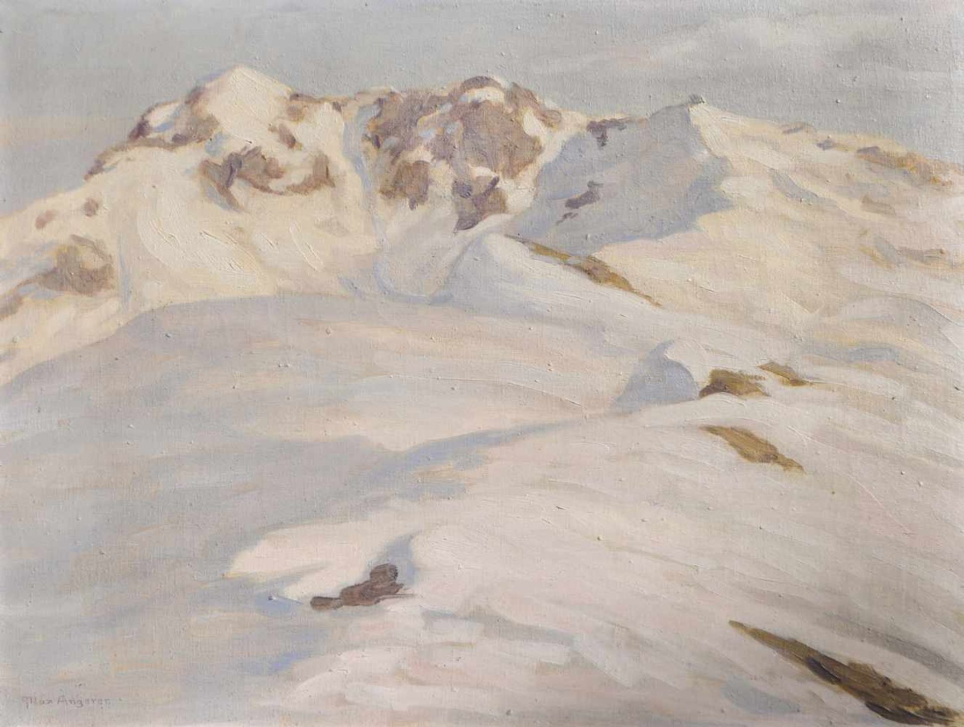 Max Angerer (Schwaz 1877  1955)Tiroler Winterlandschaft;Öl auf Leinwand, 51,5 x 68 cm, gerahmt