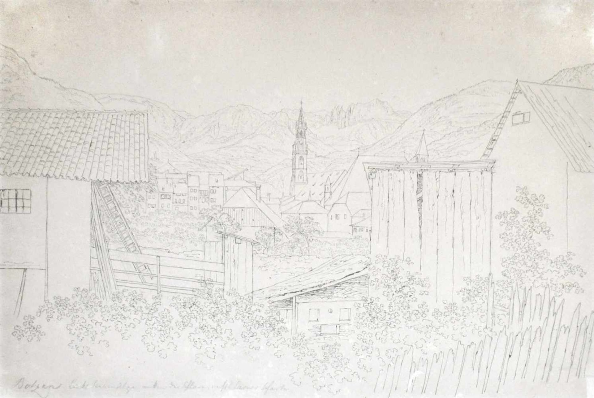 Louis Mayer (Bischofsheim im Kraichgau 1791  Stuttgart/Stoccarda 1843)Bozen, um 1826;Tusche,