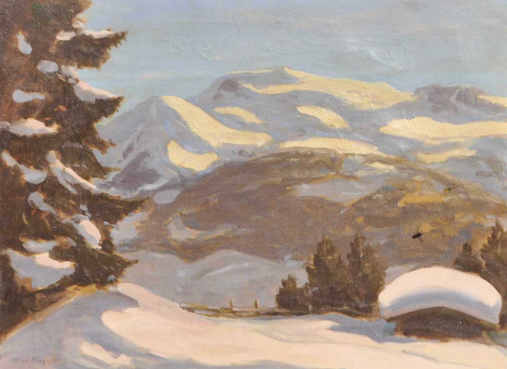 Max Angerer (Schwaz 1877  1955)Winterlandschaft bei Schwaz;Öl auf Leinwand, 52 x 68 cm, gerahmt