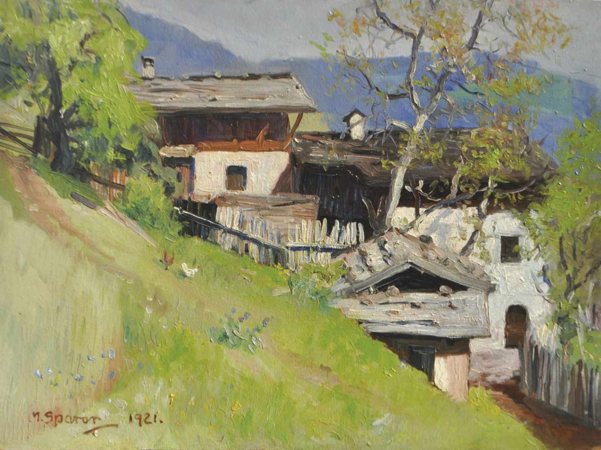 Max Sparer (Söll, Tramin/Termeno 1886  Bozen/Bolzano 1968)Südtiroler Bergbauernhof, 1921;