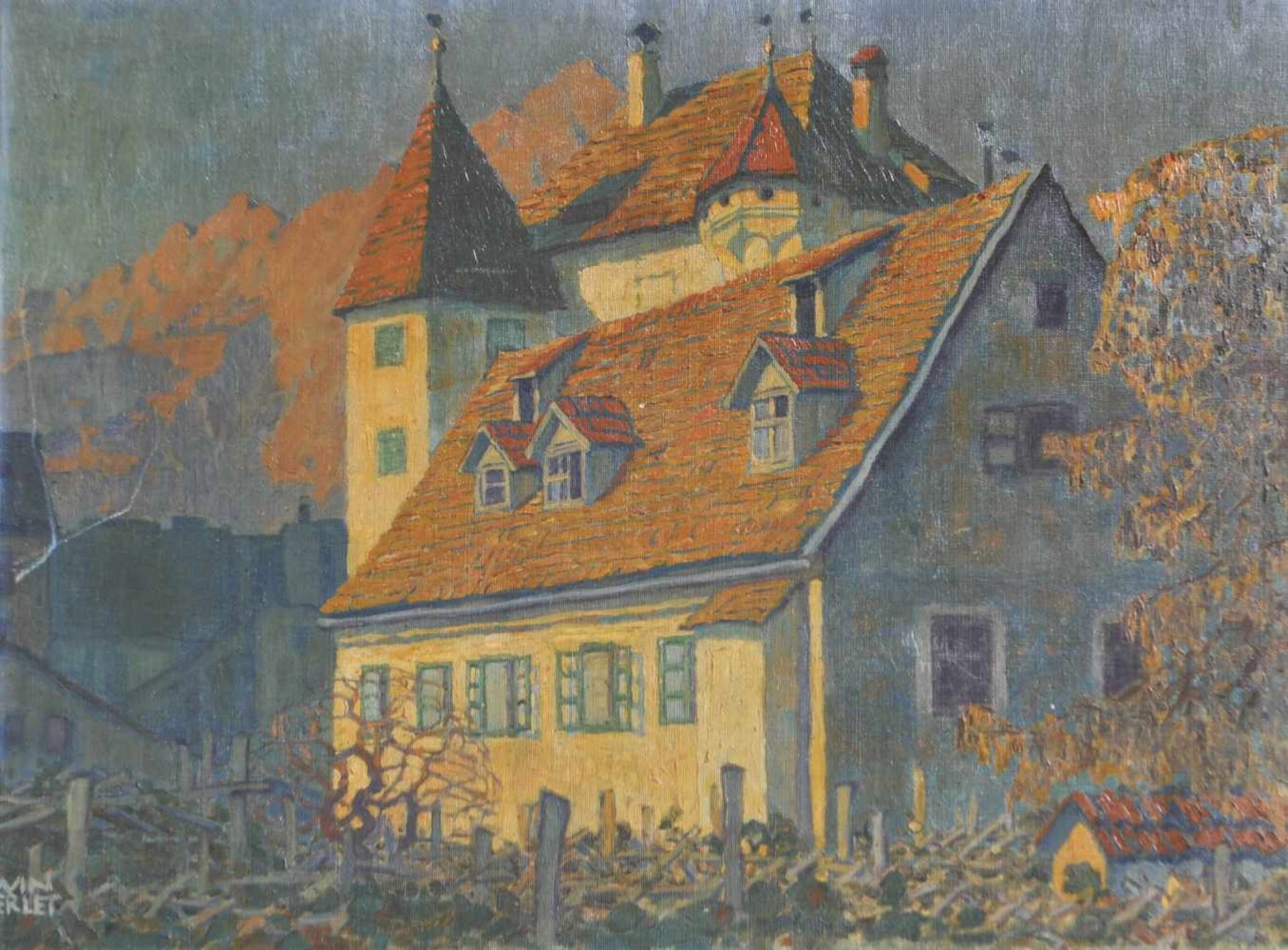 Erwin Merlet (Wien/Vienna 1886  Bozen/Bolzano 1939)Schloss Kallmünz in Meran, um 1920;Öl auf